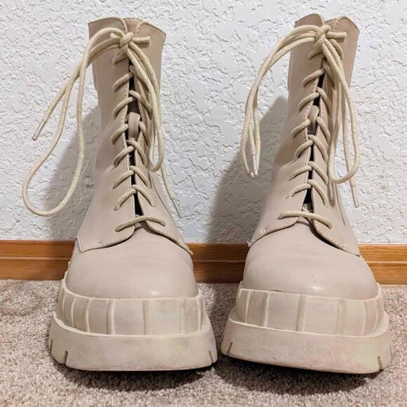 Princess Polly Combat Boots In Tan - Picture 2 of 5